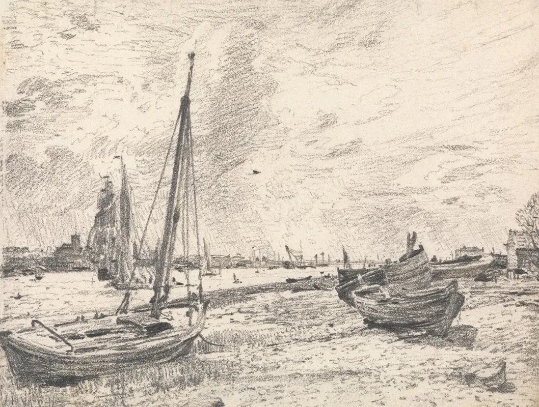 Shipping On The Thames Wall Art by John Constable - Canvas Print