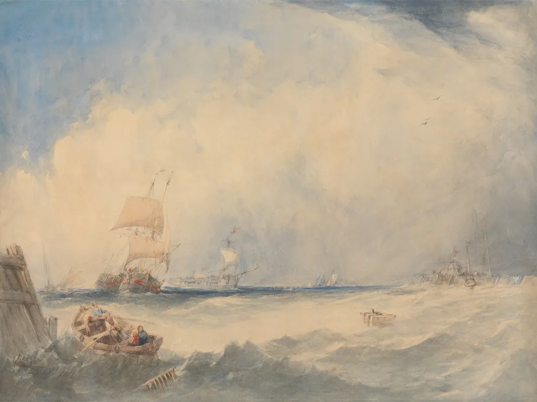 Shipping Scene In The Harbor Of Dunkerque Wall Art by Alfred Gomersal Vickers - High-Resolution Digital Print