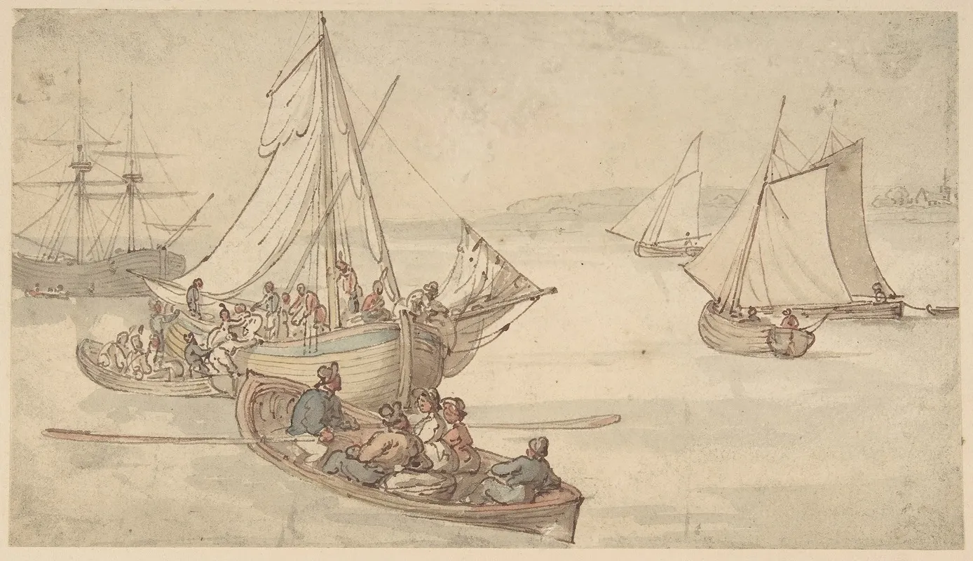 Ships And Sailors Wall Art by Thomas Rowlandson - High-Resolution Digital Print
