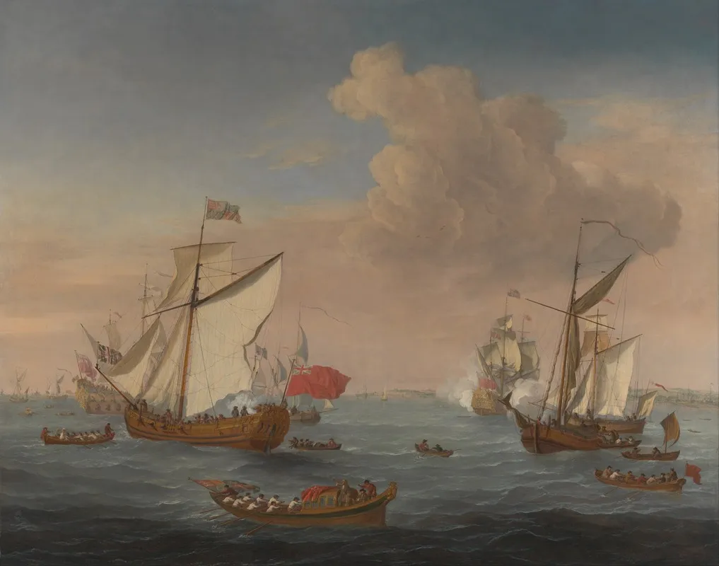 Ships In The Thames Estuary Near Sheerness Wall Art by Isaac Sailmaker - High-Resolution Digital Print
