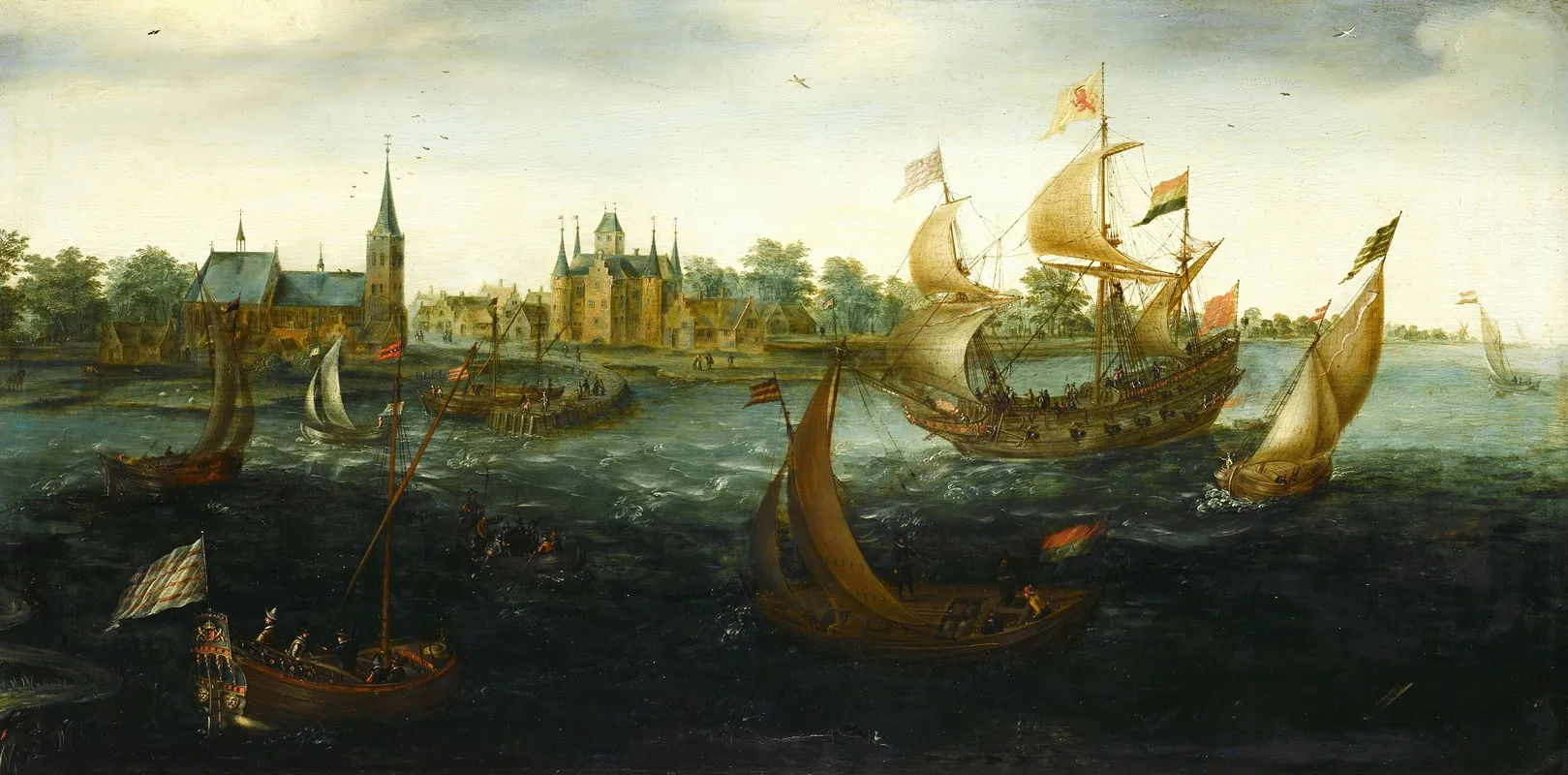 Ships Off Ijsselmonde Wall Art by Aert Anthonisz - High-Resolution Digital Print