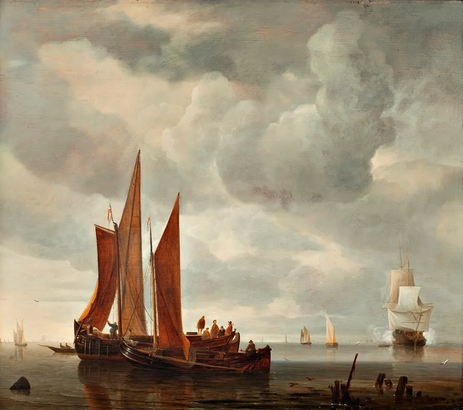 Ships Outside Dordrecht Wall Art by Hendrick Jacobsz. Dubbels - High-Resolution Digital Print
