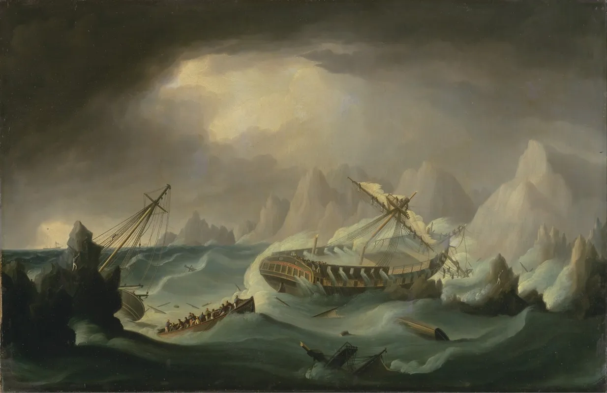 Shipwreck Off A Rocky Coast 2 Wall Art by Thomas Buttersworth - High-Resolution Digital Print