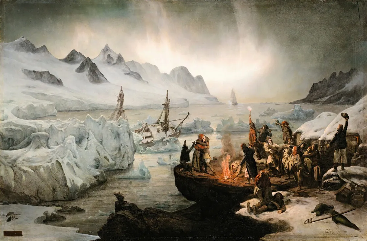 Shipwreck Victims On Icefloe Wall Art by François–Auguste Biard - High-Resolution Digital Print