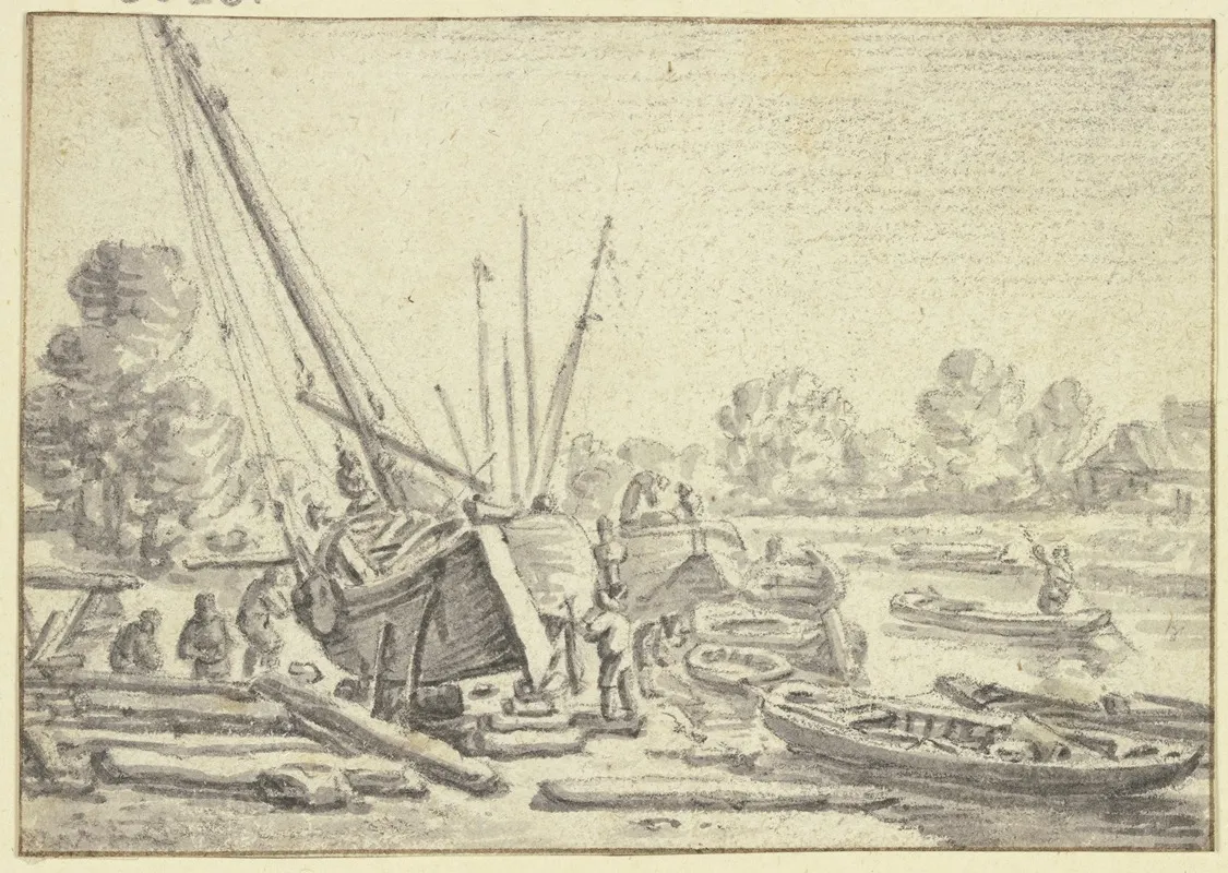 Shipyard 3 Wall Art by Herman Saftleven III - High-Resolution Digital Print