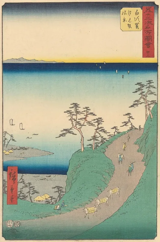 Shirasuka Wall Art by Utagawa Hiroshige - High-Resolution Digital Print