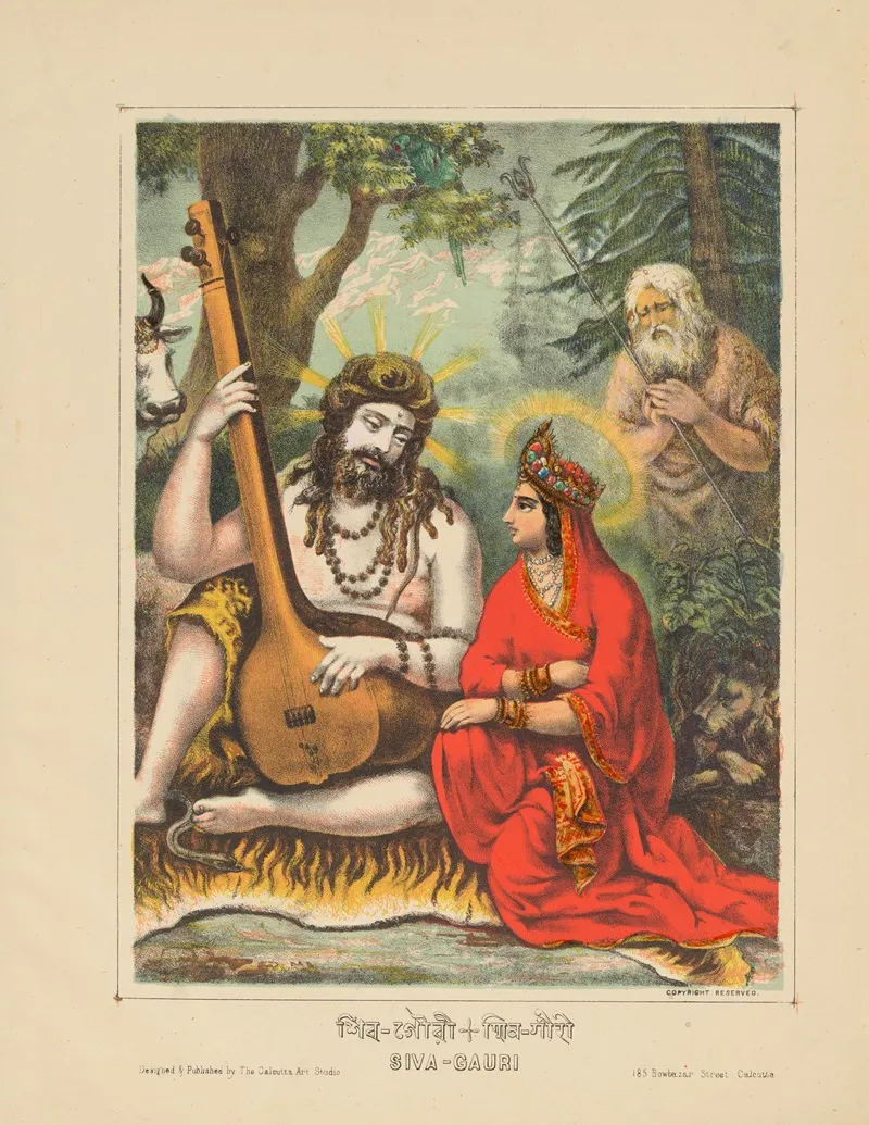 Shiva Gauri Wall Art by Calcutta Art Studio - High-Resolution Digital Print