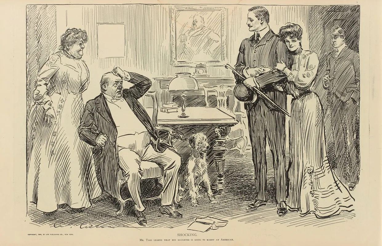 Shocking Wall Art by Charles Dana Gibson - High-Resolution Digital Print