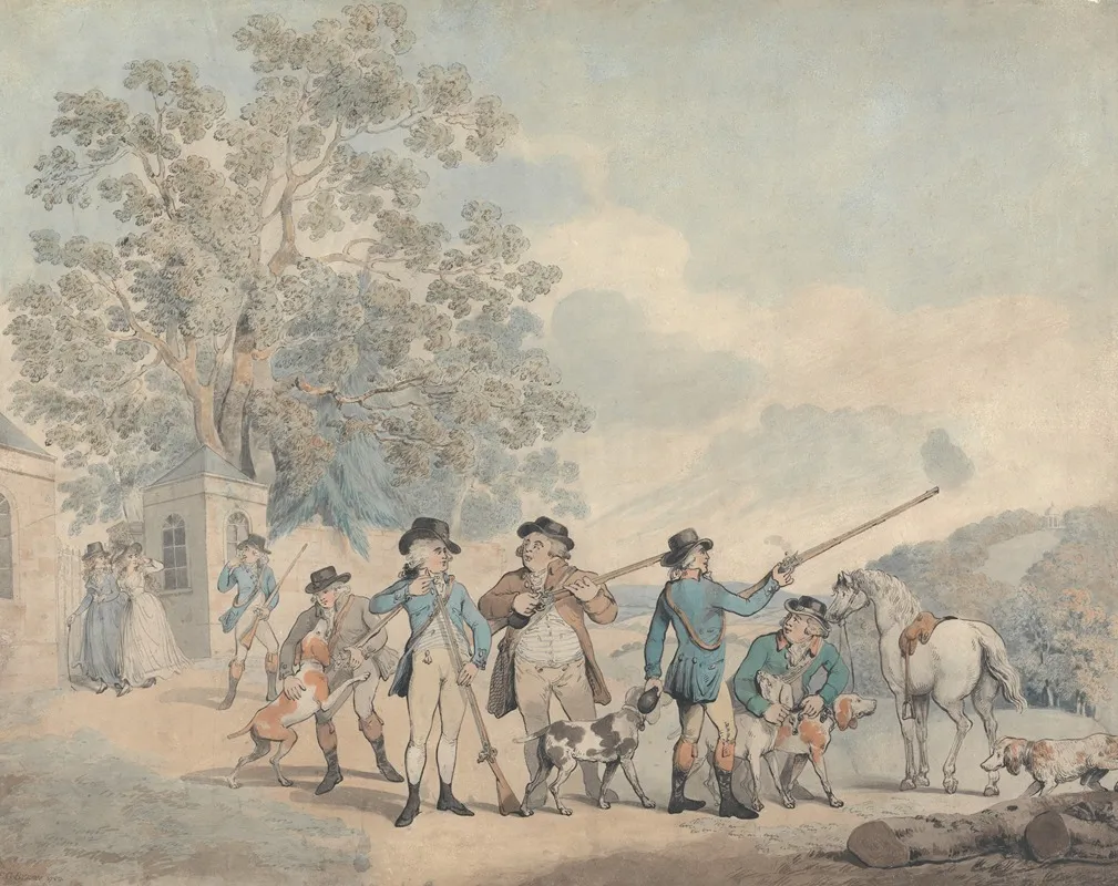 Shooting Party Setting Out Wall Art by Frederick George Byron - High-Resolution Digital Print