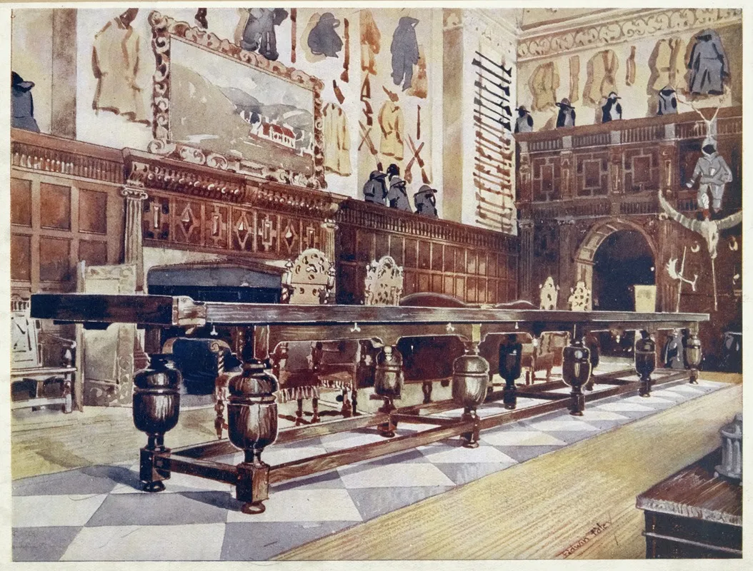 Shovelboard Table In The Hall Of Littlecote Wall Art by Edwin Foley - High-Resolution Digital Print