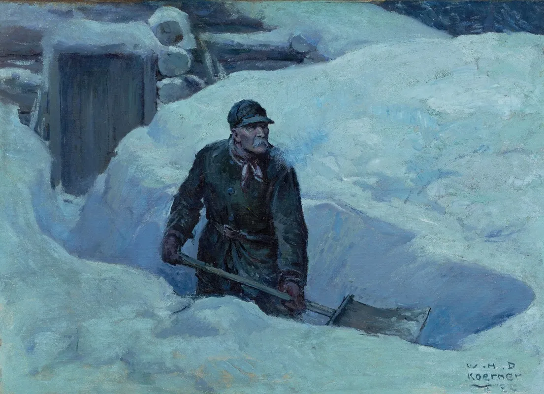Shoveling Out Wall Art by William Henry Dethlef Koerner - High-Resolution Digital Print