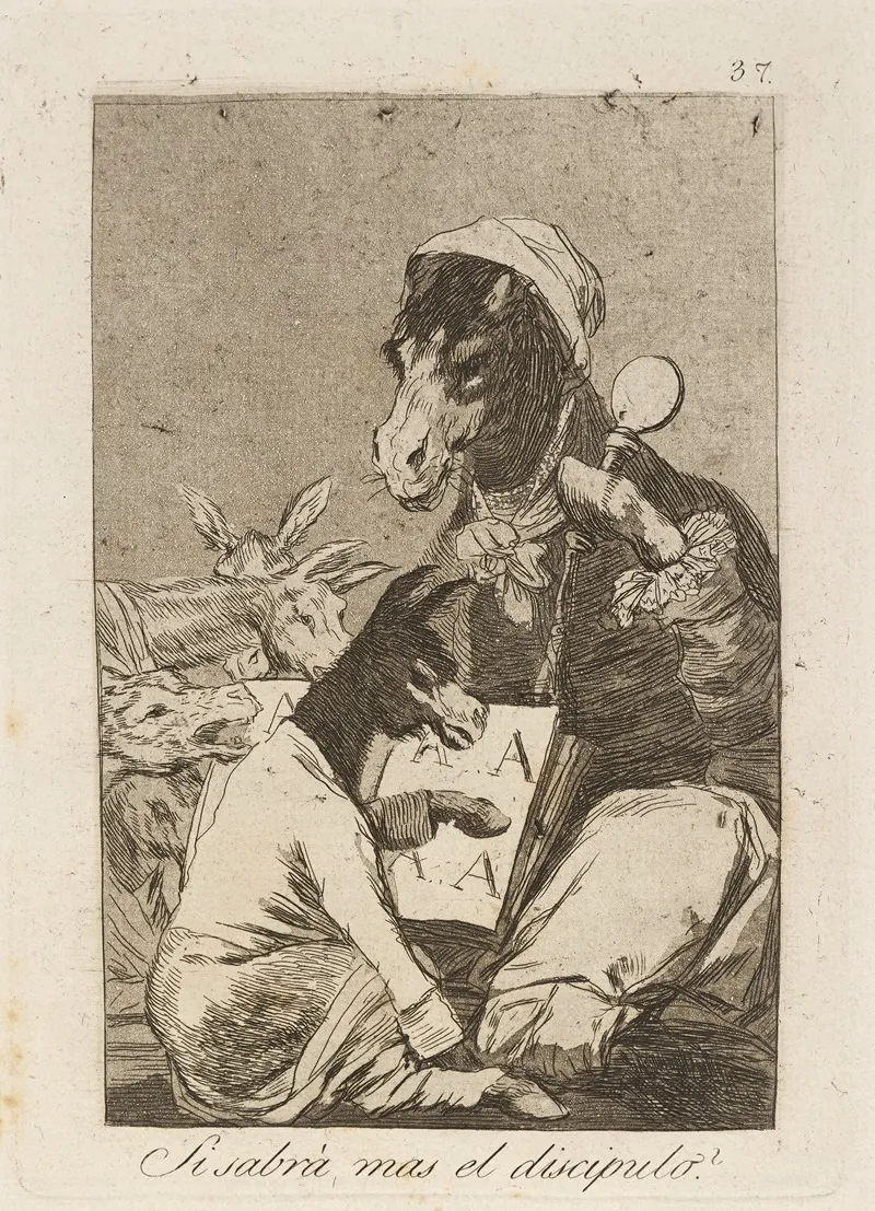 Si Sabra Mas El Discipulo Might Not The Pupil Know More Wall Art by Francisco de Goya - High-Resolution Digital Print