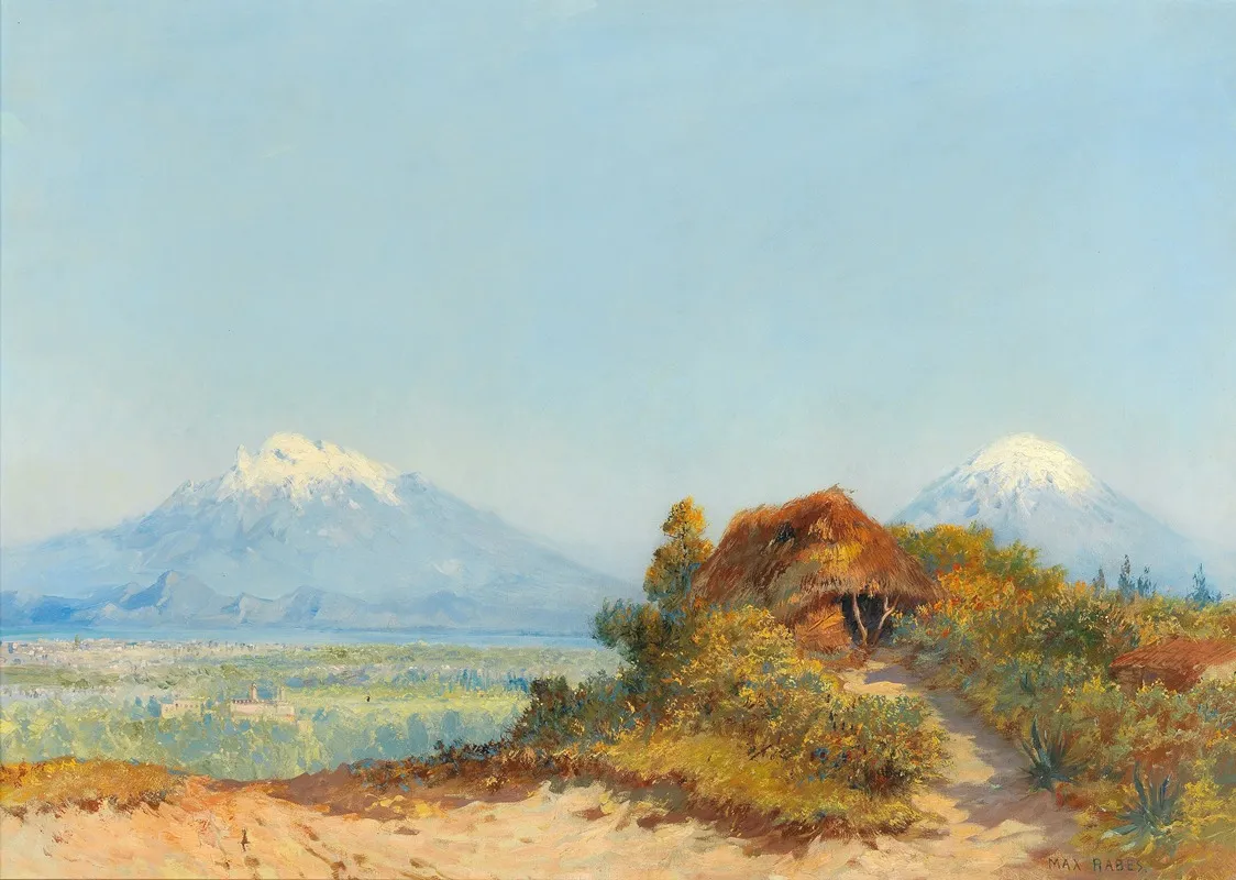 Sicilian Landscape Etna In The Background Wall Art by Max Friedrich Rabes - High-Resolution Digital Print