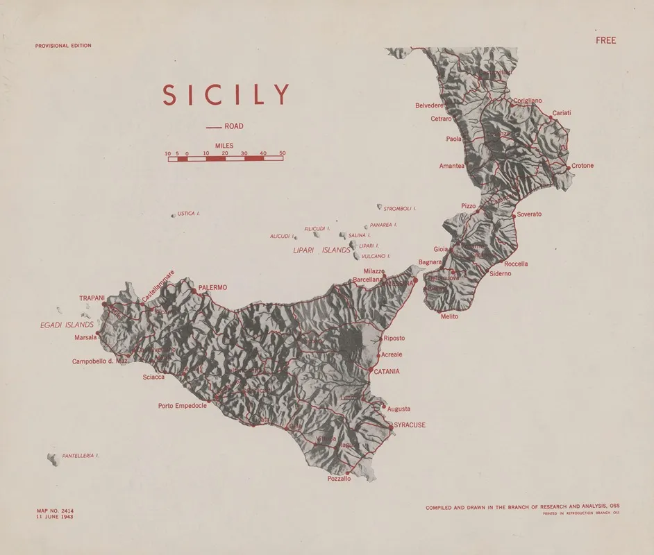 Sicily Wall Art by Office of Strategic Services - High-Resolution Digital Print