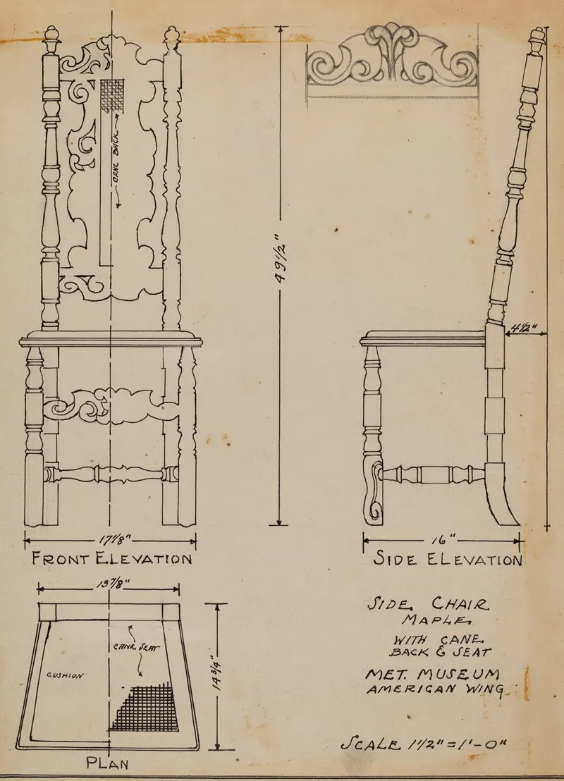 Side Chair With Cane Back And Seat