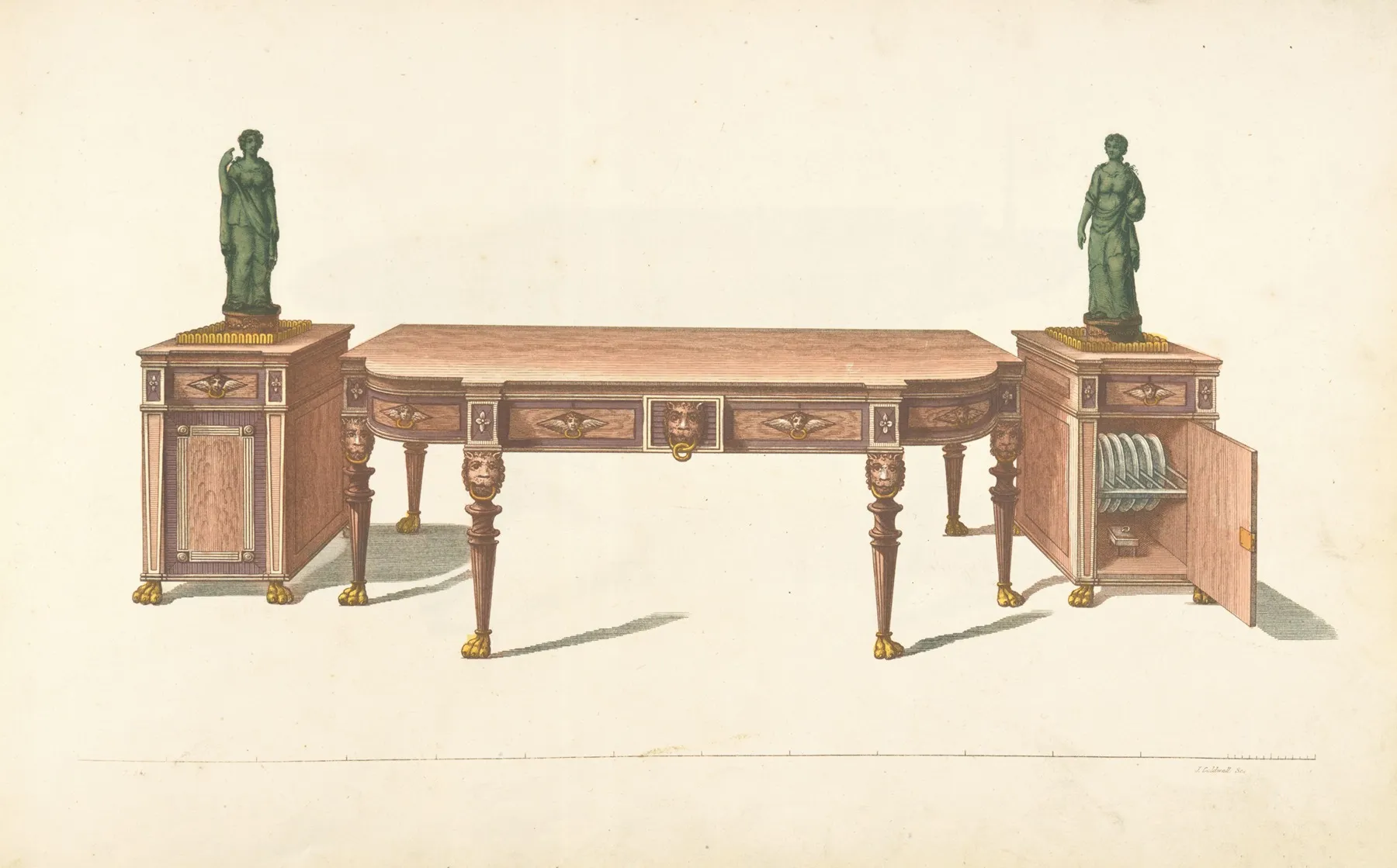 Sideboard And Two Cabinets Wall Art by Thomas Sheraton - High-Resolution Digital Print