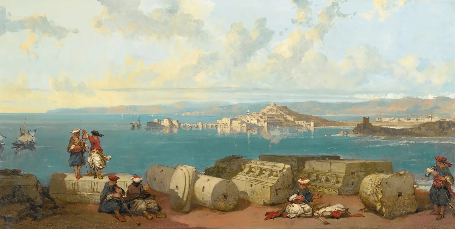 Sidon Looking Towards The Range Of Lebanon Wall Art by David Roberts - High-Resolution Digital Print