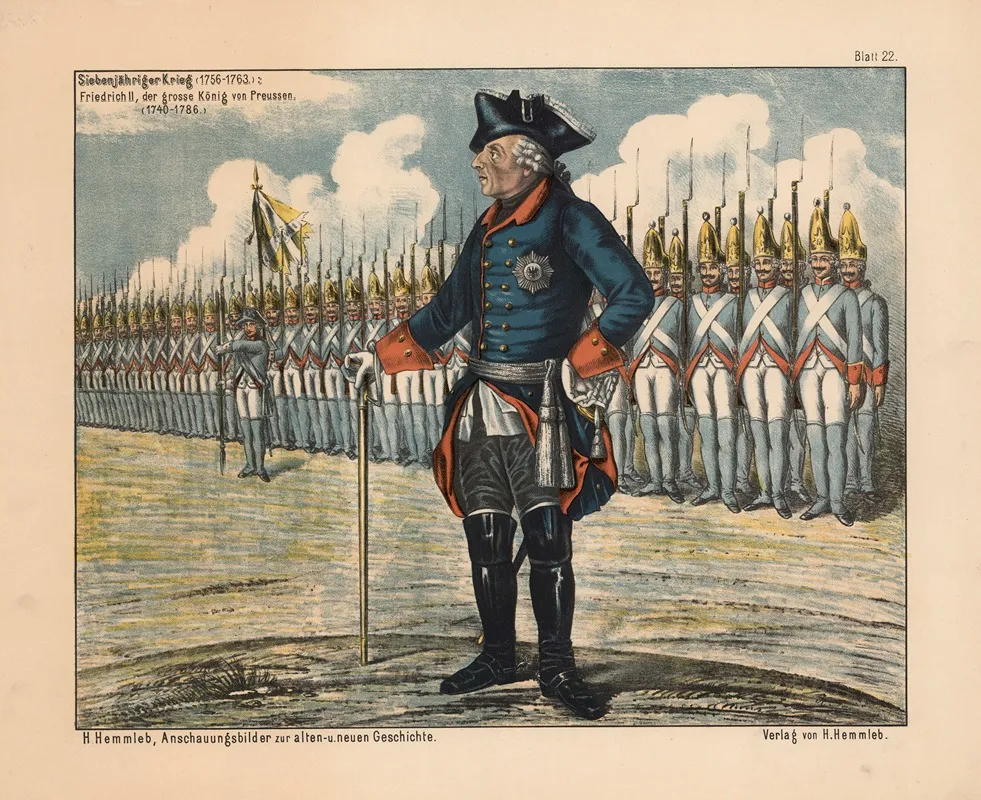 Siebenjahriger Krieg 1756 1763 Friedrich Ii Der Grosse Konig Von Preussen 1740 1786 Wall Art by H. Hemmleb - High-Resolution Digital Print