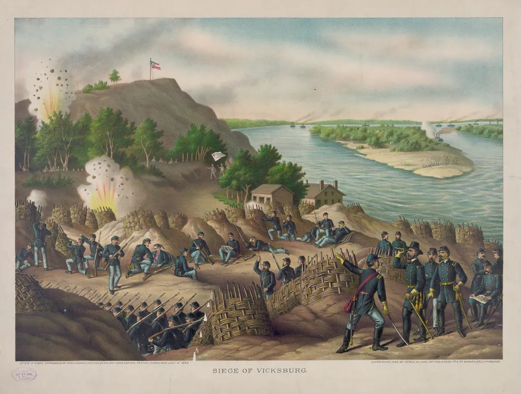 Siege Of Vicksburg 13 15 17 Corps Commanded By Gen U S Grant Wall Art by Kurz &amp; Allison - High-Resolution Digital Print
