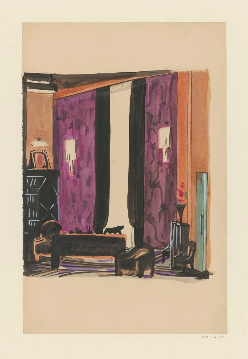 Siegfried Maquette De Decor Acte Ii Salle De Travail Chez Siegfried 2 Wall Art by Jean-Camille Cipra - High-Resolution Digital Print