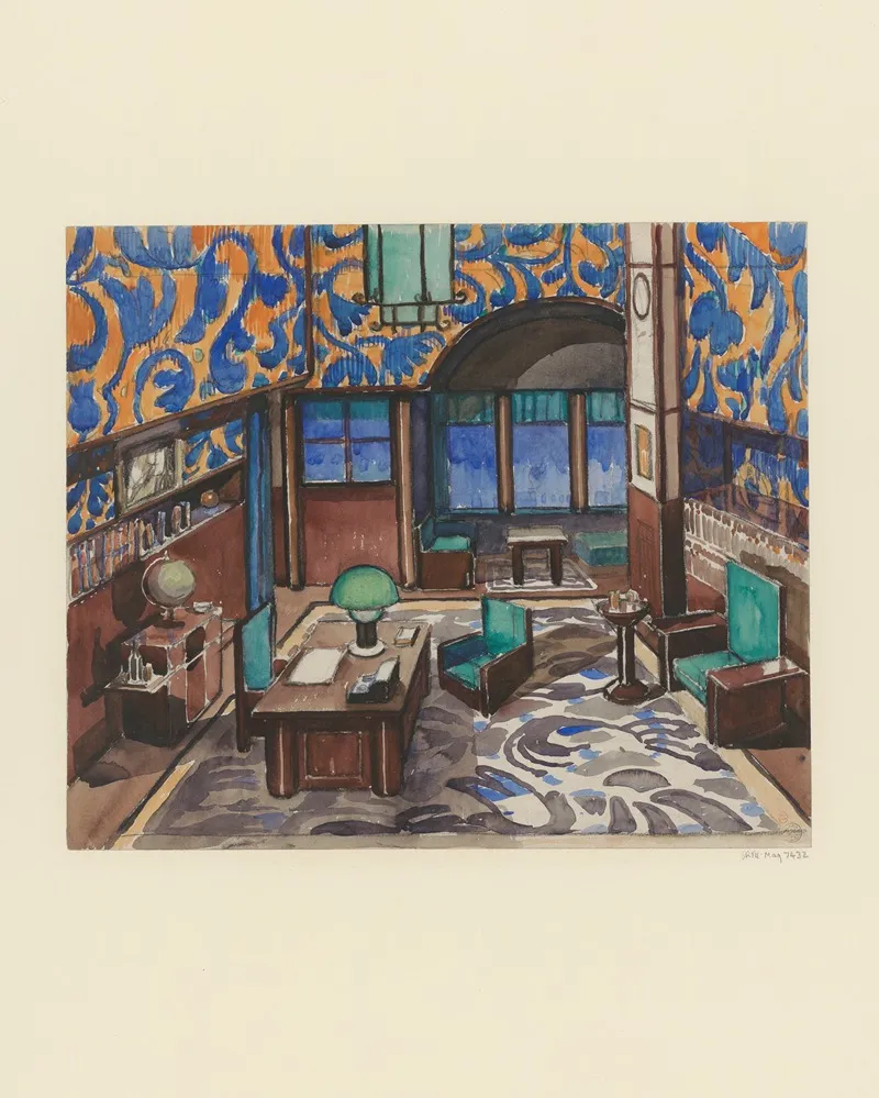 Siegfried Maquette De Decor Acte Ii Salle De Travail Chez Siegfried Wall Art by Jean-Camille Cipra - High-Resolution Digital Print