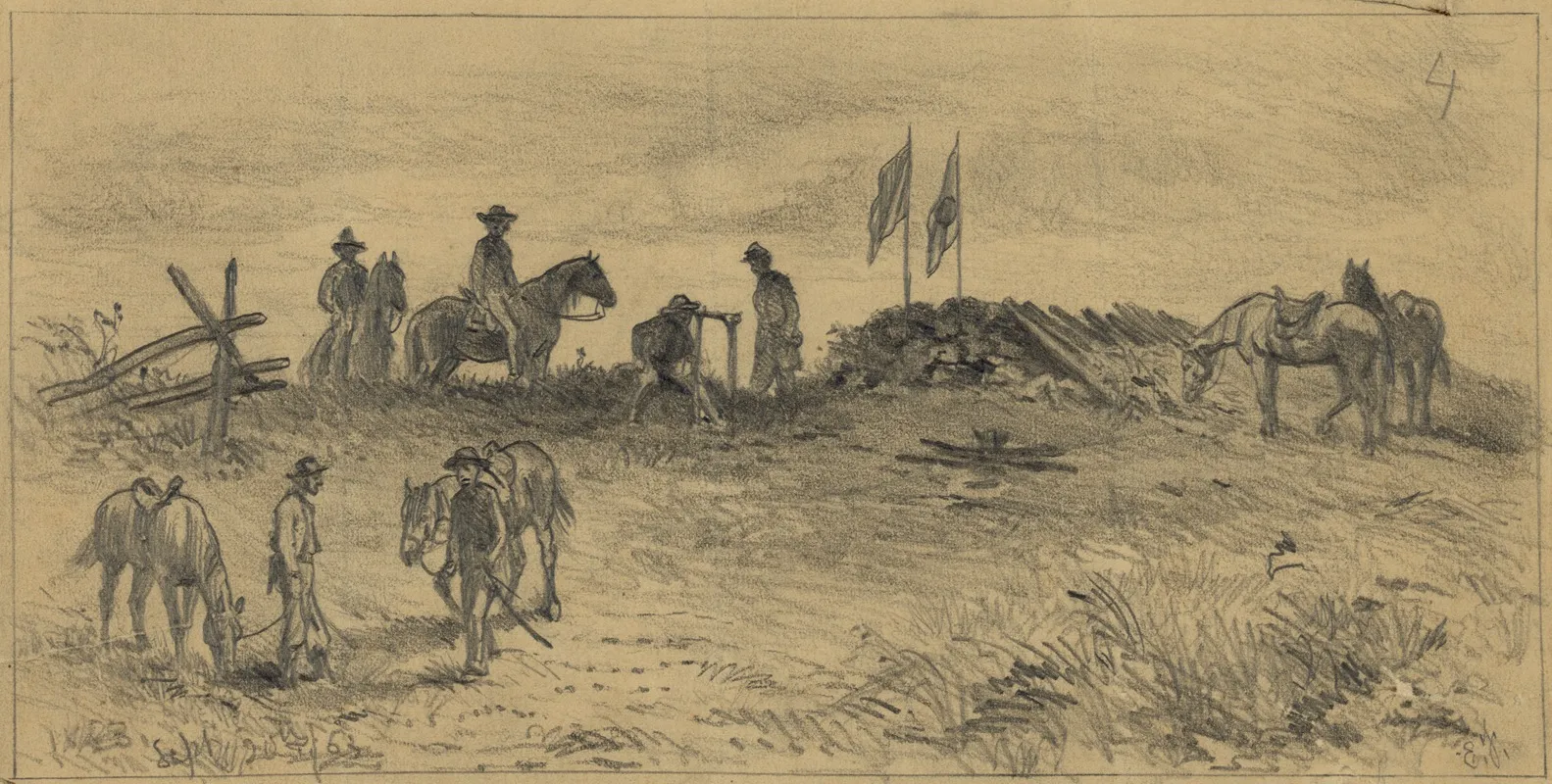 Signal Station On The South Side Of The Rappahannock River Seen Through A Glass From The Union Camps