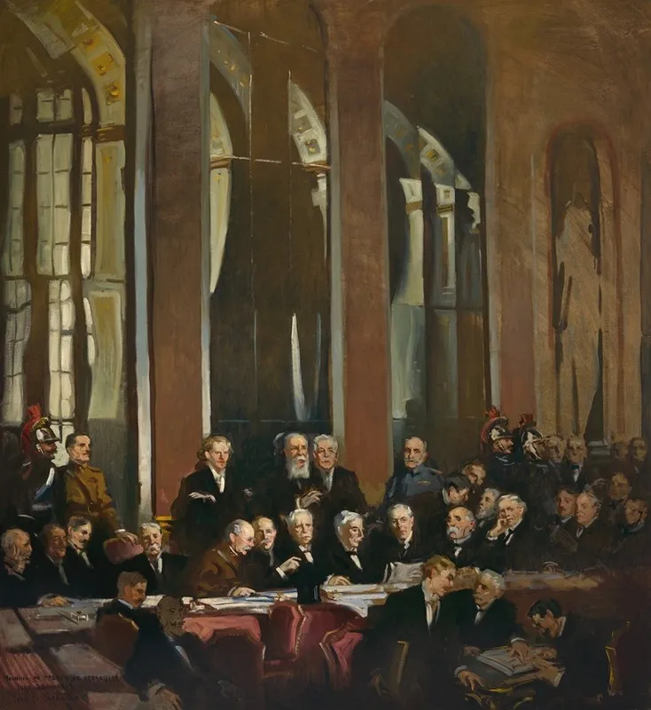 Signing Of The Treaty Of Versailles 1919 Wall Art by John Christen Johansen - High-Resolution Digital Print