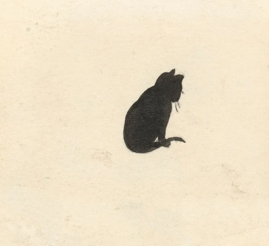 Silhouet Van Een Poes Wall Art by Nelly Bodenheim - High-Resolution Digital Print