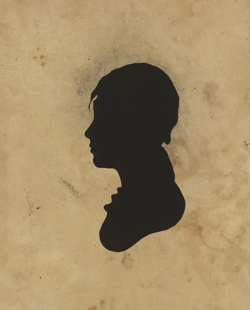 Silhouette Of Unidentified Boy Facing Left