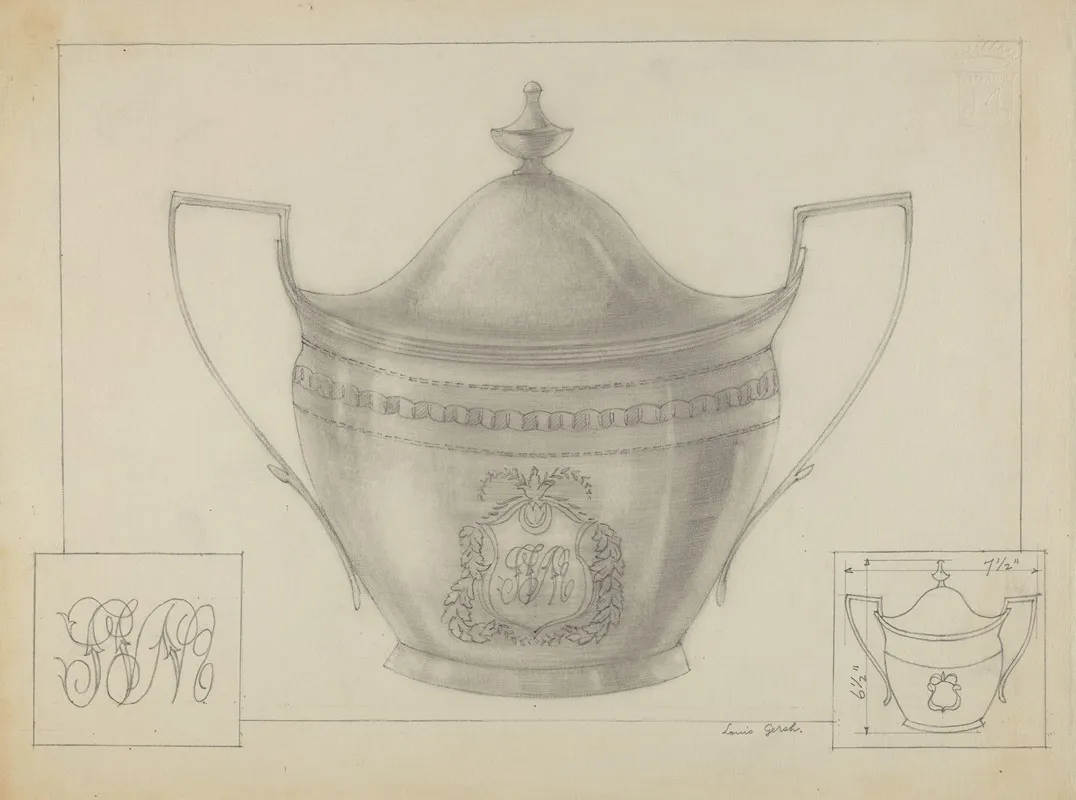 Silver Bowl 19 Wall Art by Louis Gersh - High-Resolution Digital Print