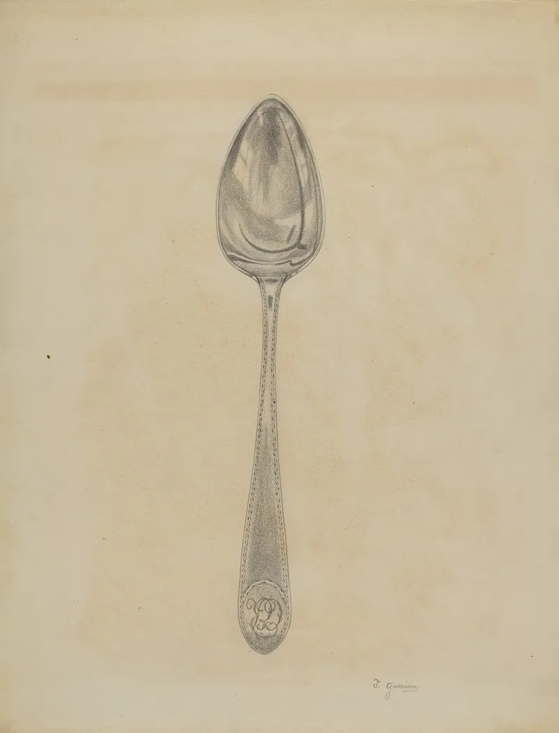 Silver Soup Spoon Wall Art by Joseph Guarino - High-Resolution Digital Print