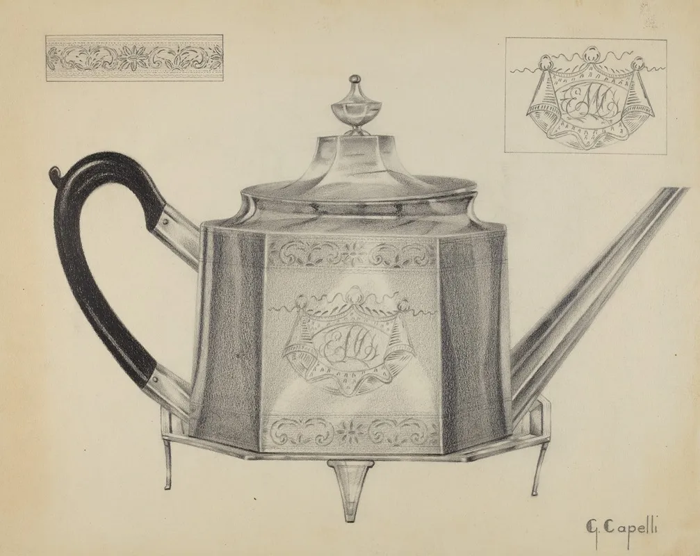Silver Teapot With Tray