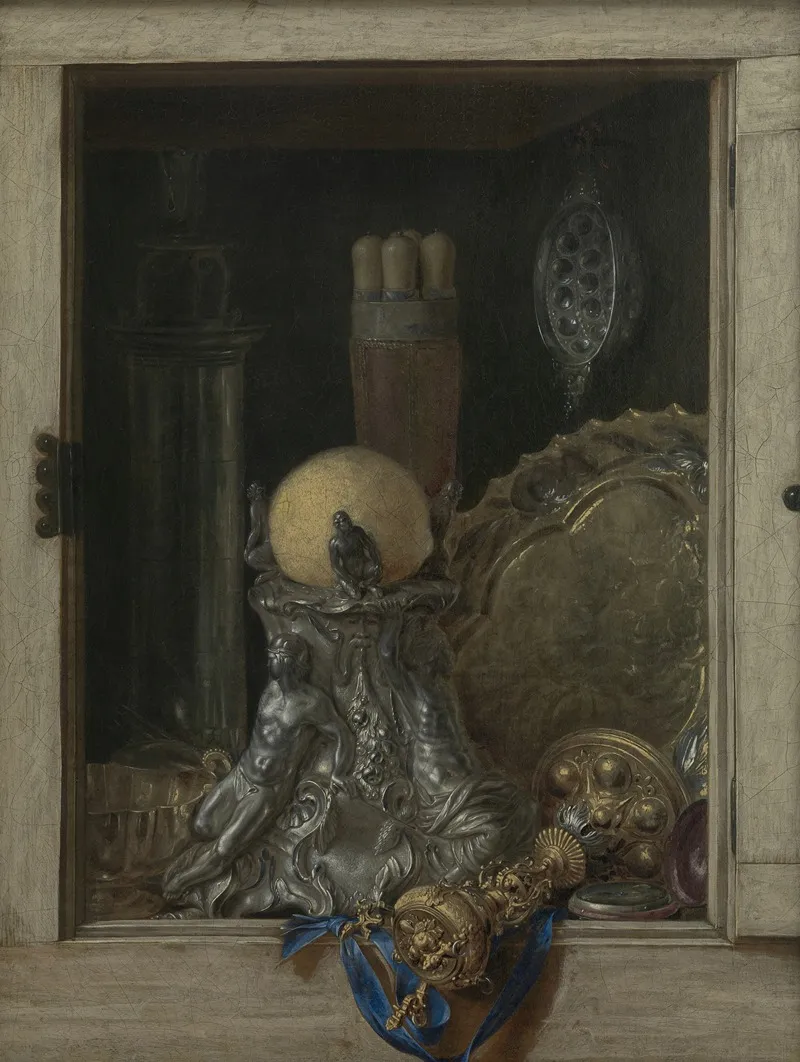 Silverware In An Open Cabinet Wall Art by Cornelius Norbertus Gijsbrechts - High-Resolution Digital Print