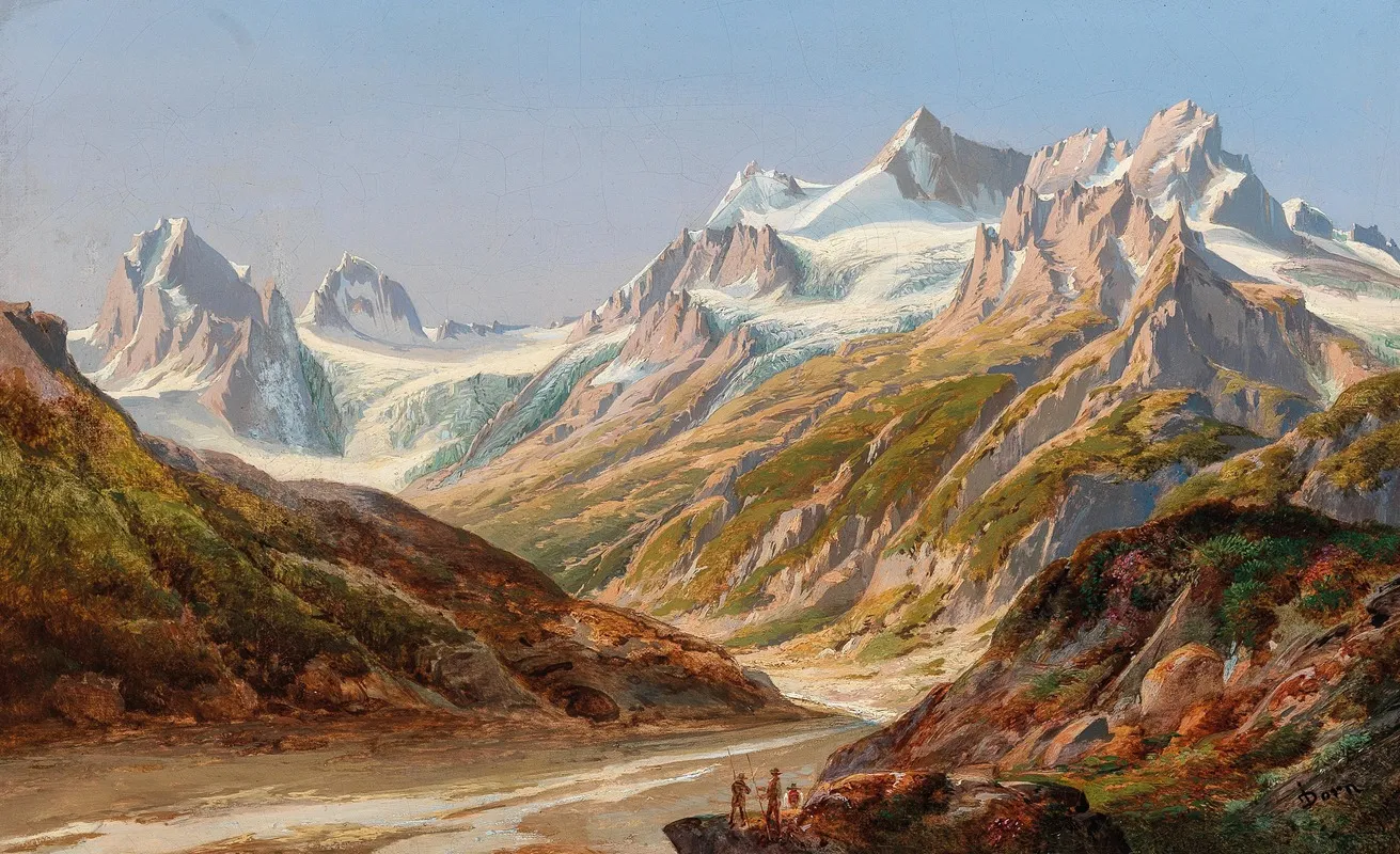 Silvretta Mountain Landscape With Schattenspitze And Eckhorn Wall Art by Ignaz Dorn - High-Resolution Digital Print