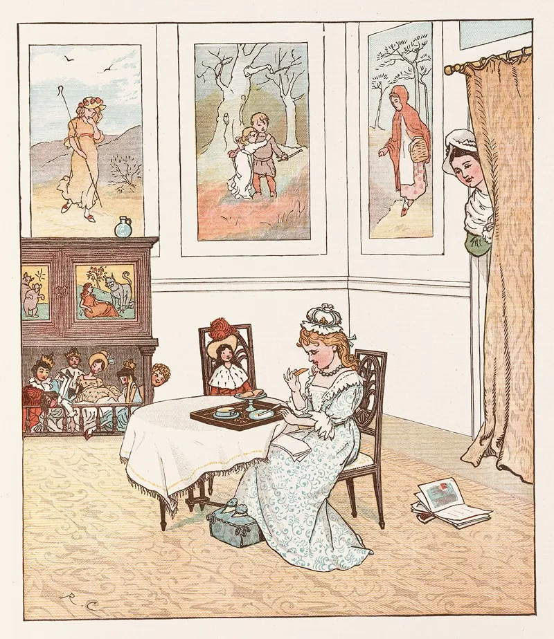 Sing A Song For Sixpence Pl 7 Wall Art by Randolph Caldecott - High-Resolution Digital Print