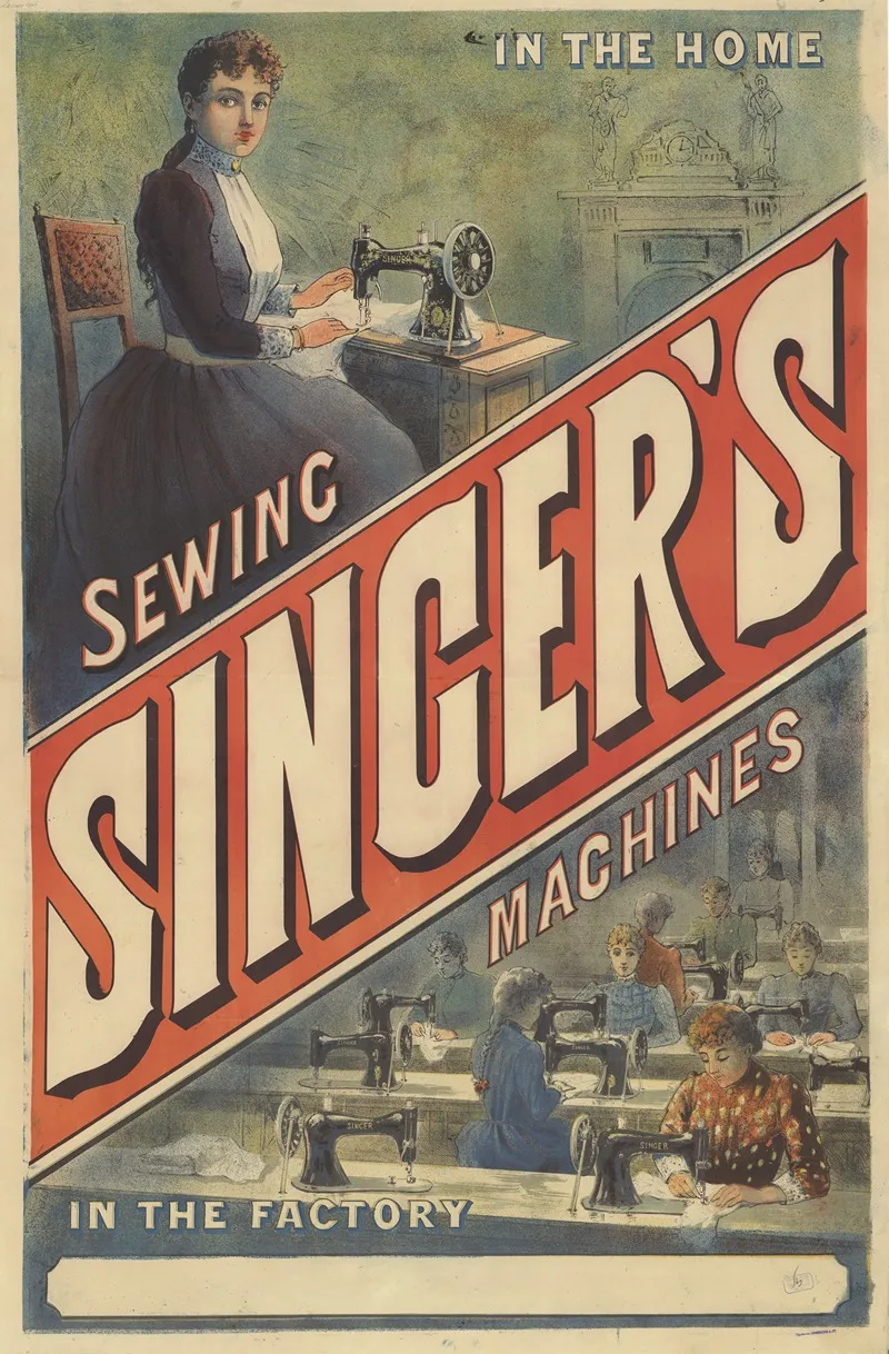 Singer Sewing Machines In The Factory Wall Art by Anonymous - High-Resolution Digital Print