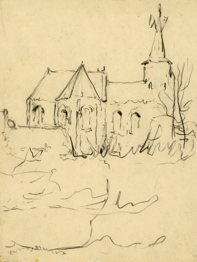 Sint Salavatorkerk In Hakendover Schets Wall Art by Alfred Ost - High-Resolution Digital Print