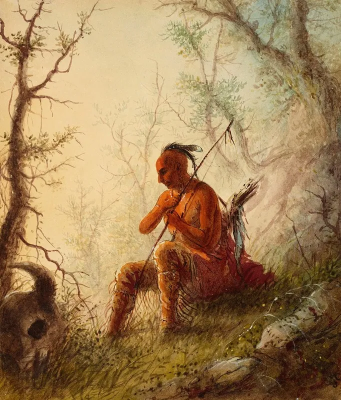 Sioux Indian At A Grave