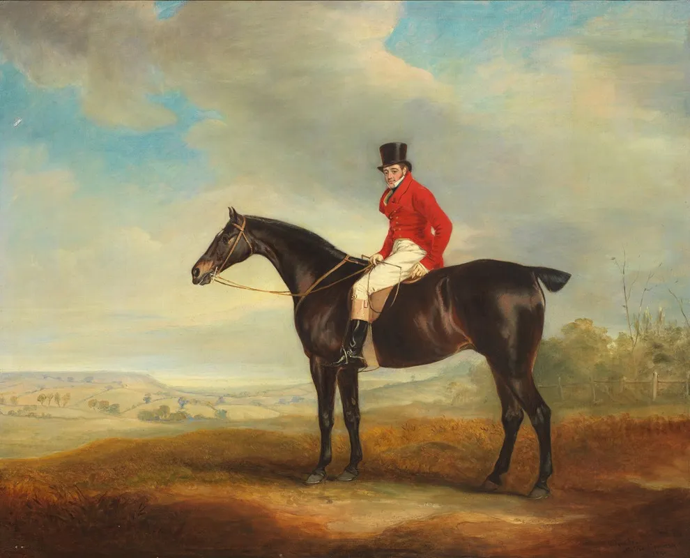 Sir Harry Goodricke Master Of The Quorn On His Hunter Dr Russell Wall Art by John Ferneley - High-Resolution Digital Print