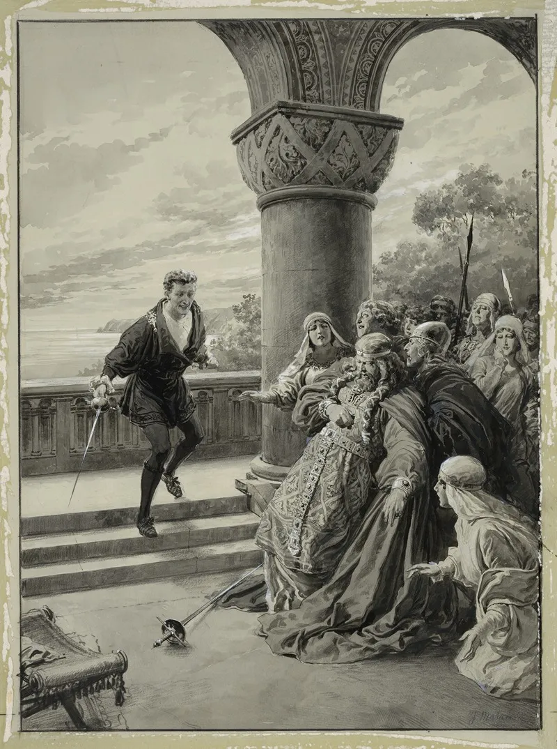 Sir Johnston Forbes Roberston As Hamlet Wall Art by Fortunino Matania - High-Resolution Digital Print