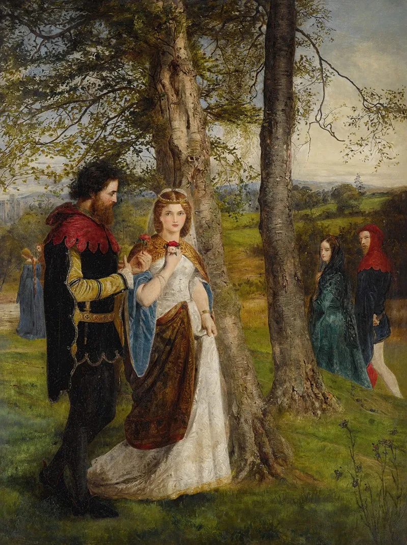 Sir Launcelot And Queen Guinevere Wall Art by James Archer - High-Resolution Digital Print