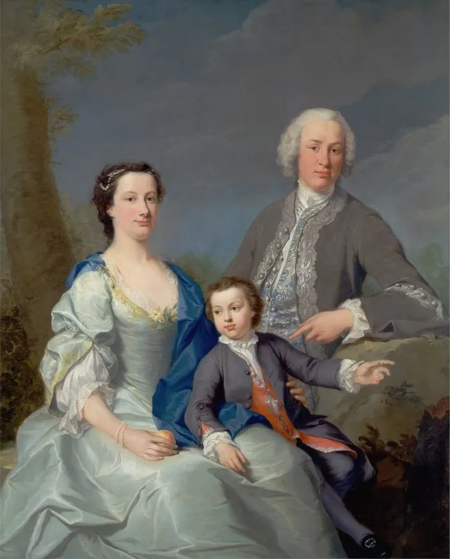 Sir Robert And Lady Smyth With Their Son Hervey Wall Art by Andrea Soldi - High-Resolution Digital Print