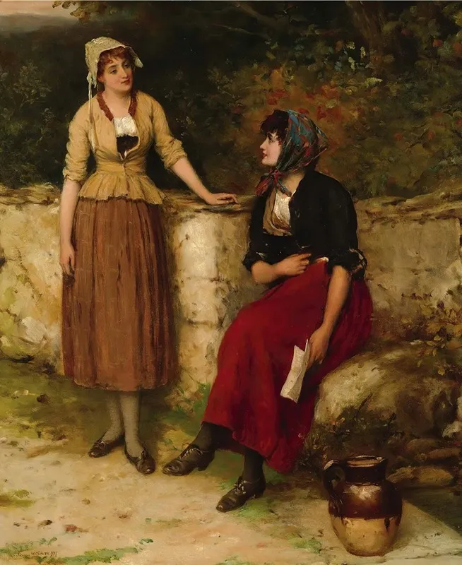 Sisterly Advice Wall Art by William Oliver - High-Resolution Digital Print