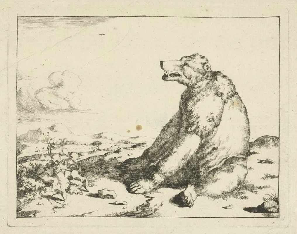 Sitting Bear Wall Art by Marcus de Bye - High-Resolution Digital Print