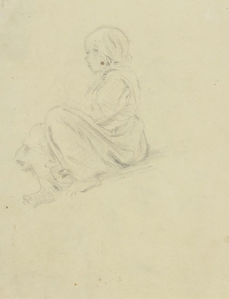 Sitting Child 2 Wall Art by Angilbert Göbel - High-Resolution Digital Print
