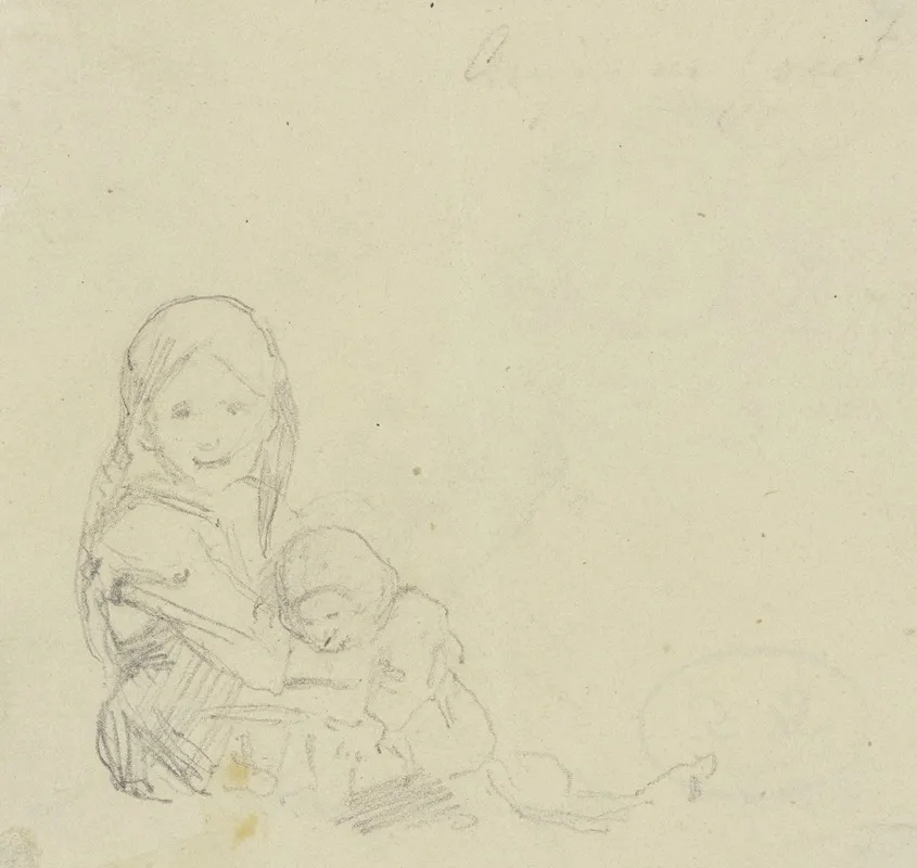 Sitting Child Wall Art by Angilbert Göbel - High-Resolution Digital Print