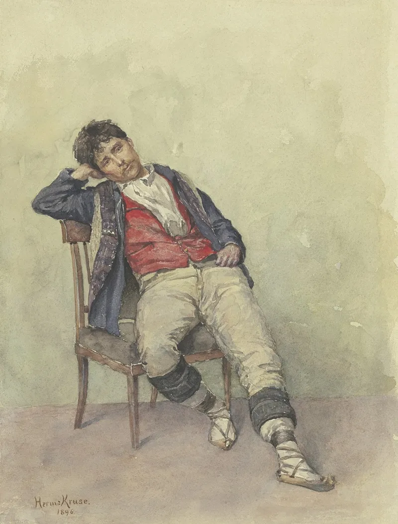 Sitting Italian Wall Art by Hermann Kruse - High-Resolution Digital Print
