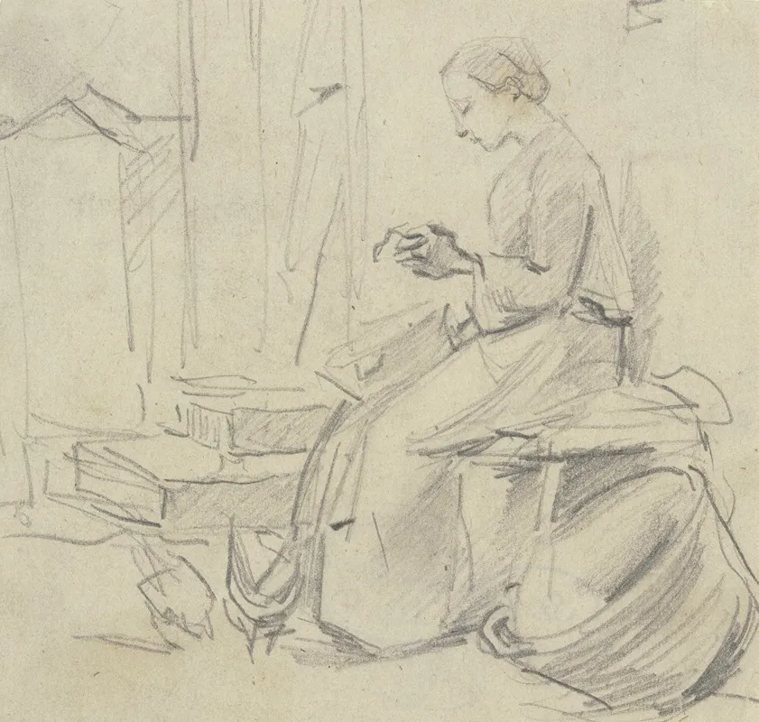 Sitting Woman Seamstress