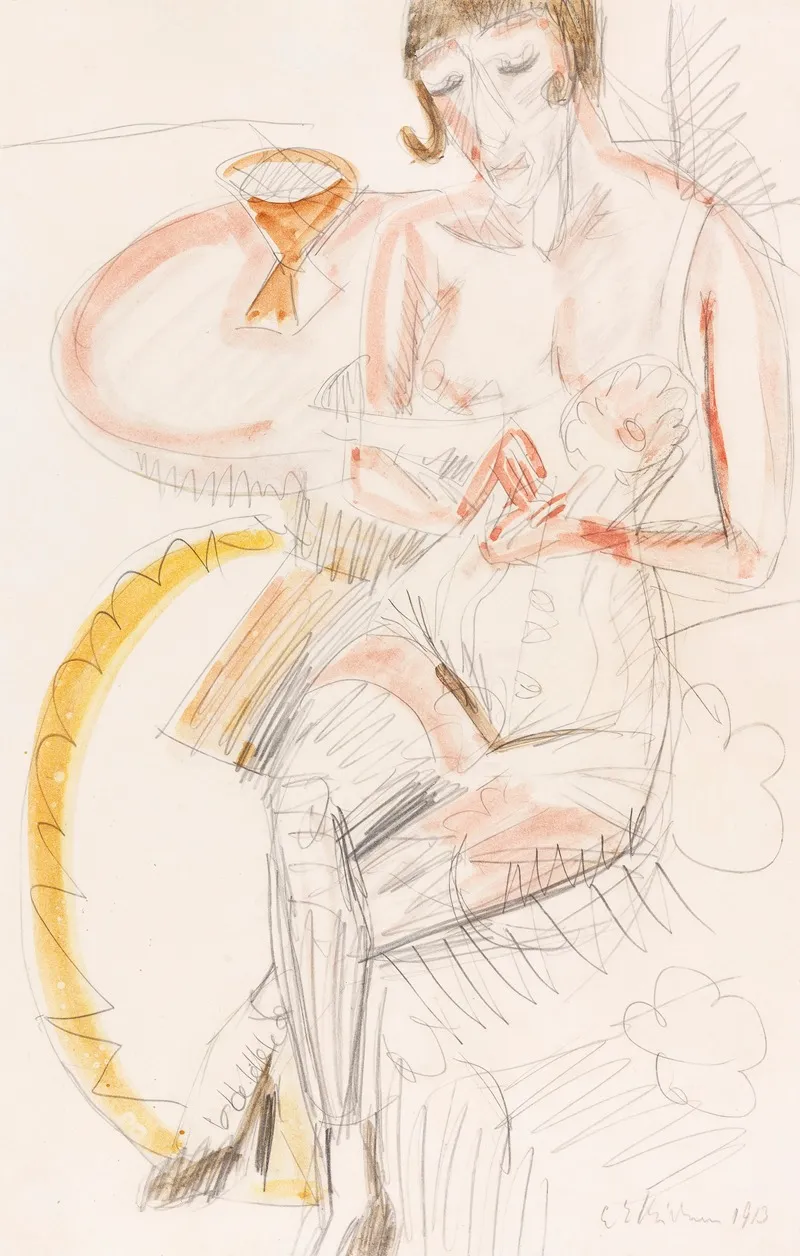 Sitzende Frau In Corsett