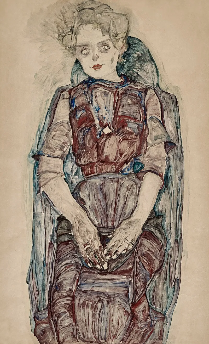 Sitzende Frau